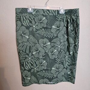 RipSkirt Hawaii Wrap Skirt XXL Green Tropical Hibiscus Floral Quick Dry Length 3